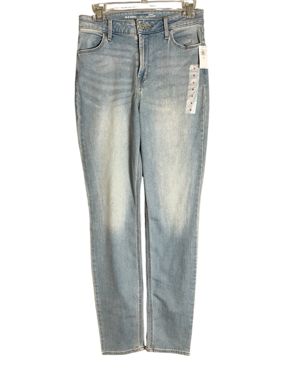 Old Navy‎ High Rise Wow Straight Jeans Womens 6 Tall Light Wash Denim NWT